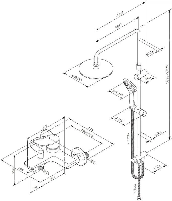 Душевая стойка AM.PM X-Joy F40885A34, со смесителем Sancos — официальный сайт