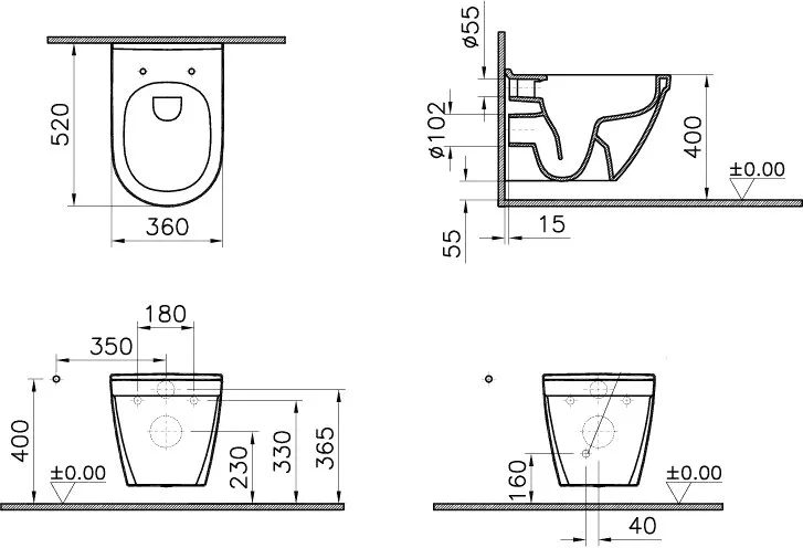 Унитаз подвесной VitrA S50 7740B003-0850 Sancos — официальный сайт