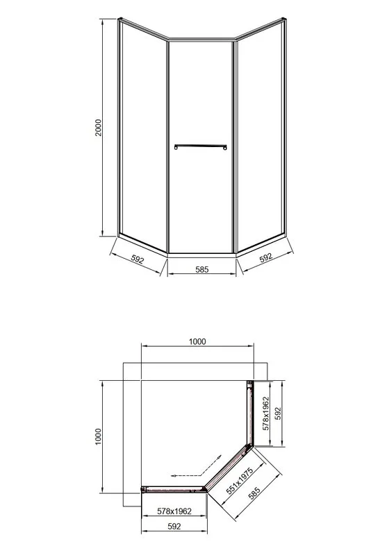 Душевой уголок Timo TTSS-100/13C-8R 100x100 см, профиль никель, стекло прозрачное Sancos — официальный сайт
