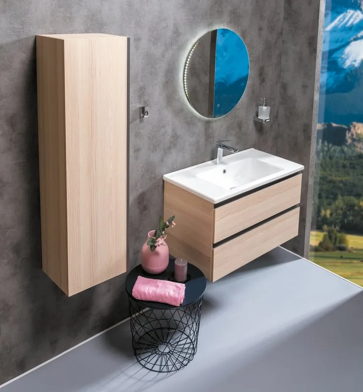 Шкаф-пенал для ванной Armadi Art Capolda light wood Sancos — официальный сайт