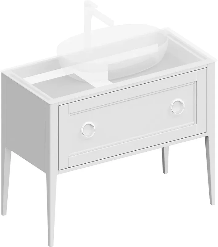 Тумба под раковину без столешницы KERAMA MARAZZI Plaza Classic Neo 100 с органайзером, белая матовая Sancos — официальный сайт
