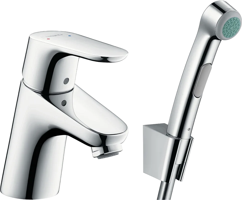 Смеситель для раковины Hansgrohe Focus E2 31926000 с гигиеническим душем Sancos — официальный сайт