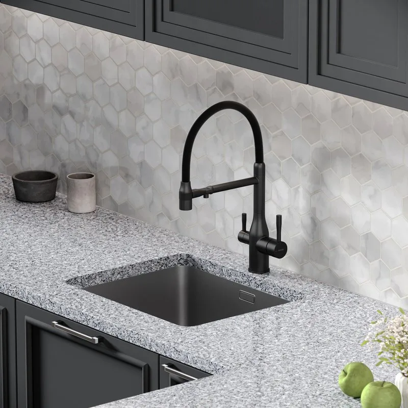 Смеситель для кухни Sancos Garda SC4009MB с гибким изливом, матовый черный Sancos — официальный сайт