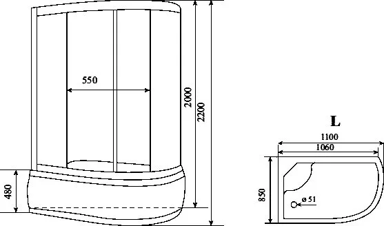 Душевая кабина Timo Standart T-6610SL Silver L с высоким поддоном Sancos — официальный сайт