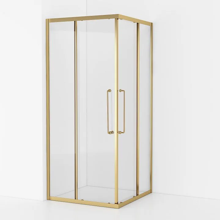 Душевой уголок Cezares Relax RELAX-304-A-2-90-C-BORO 90x90, профиль брашированное золото Sancos — официальный сайт