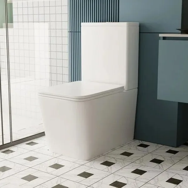 Унитаз-компакт напольный Abber Rechteck AC1210 безободковый, с микролифтом, белый Sancos — официальный сайт