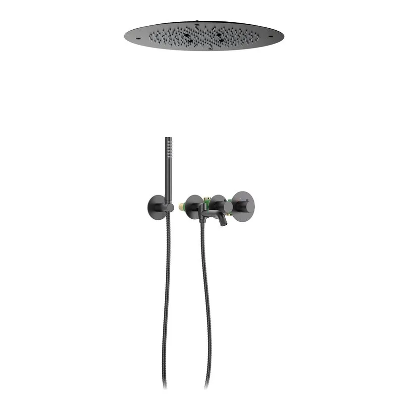 Душевой комплект Timo Petruma SX-2358/18SM, С ВНУТРЕННЕЙ ЧАСТЬЮ, с термостатом, черное золото Sancos — официальный сайт