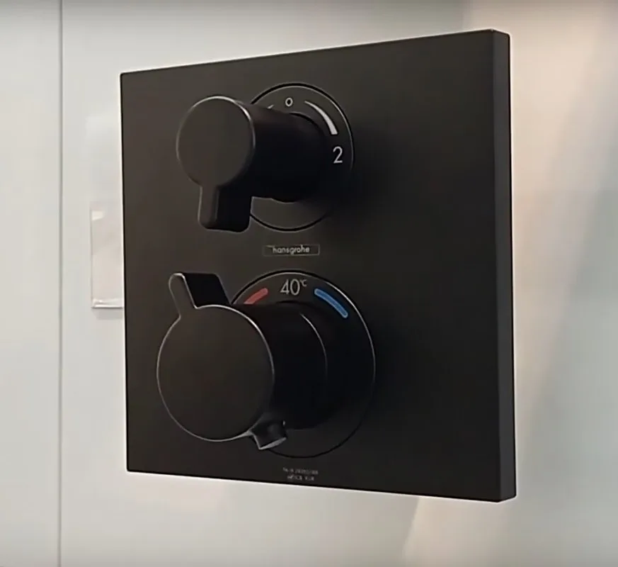 Термостатический смеситель встраиваемый Hansgrohe Ecostat Square 15714670, для душа, матовый черный Sancos — официальный сайт