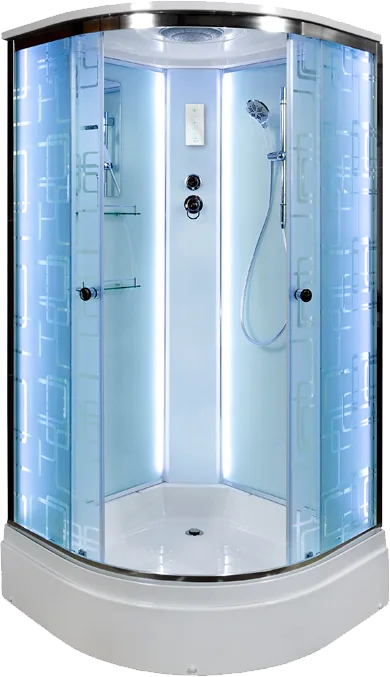 Душевая кабина DTO EM2790 LED (90х90х220), средний поддон (27 см), профиль хром, стекло матовое с уз Sancos — официальный сайт