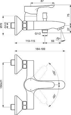 Комплект для ванной Ideal Standard Alpha BD004AA Sancos — официальный сайт