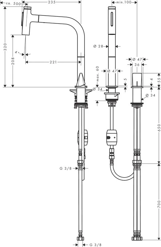 Смеситель для кухни Hansgrohe Metris Select M71 Metris Select M71 73819000 хром Sancos — официальный сайт