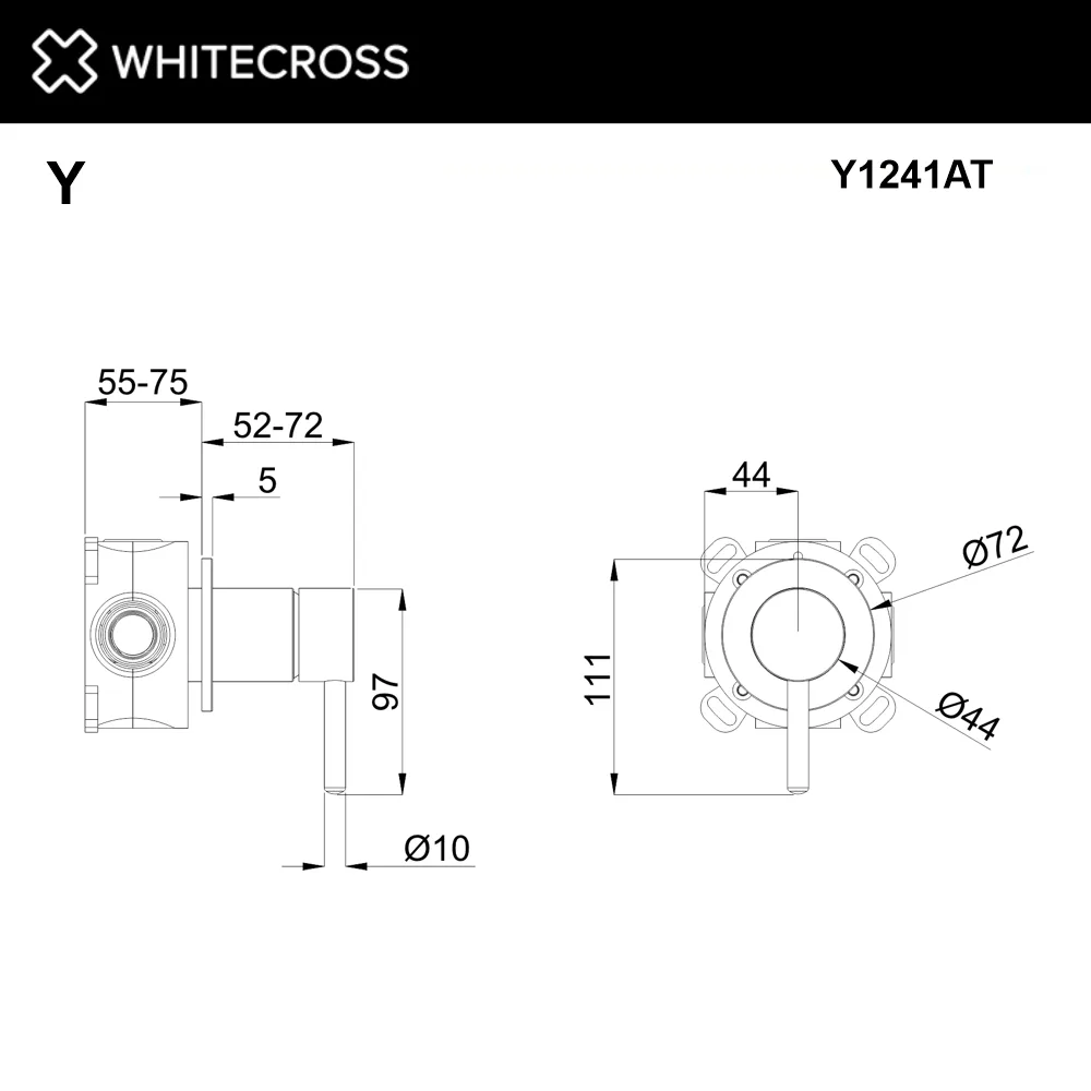 Встраиваемый смеситель WHITECROSS Y Y1241AT для душа С ВНУТРЕННЕЙ ЧАСТЬЮ, антрацит Sancos — официальный сайт