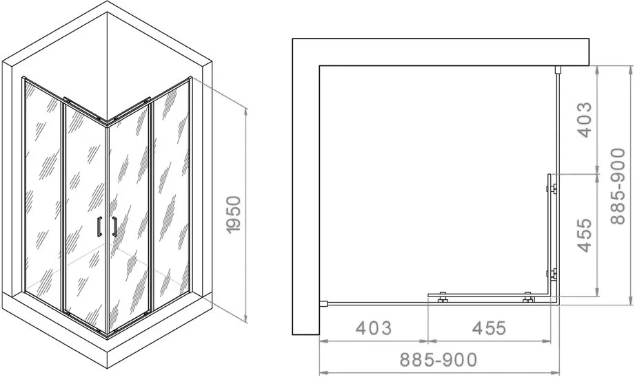 Душевой уголок RGW Passage PA-030 900x900x1950, профиль хром Sancos — официальный сайт