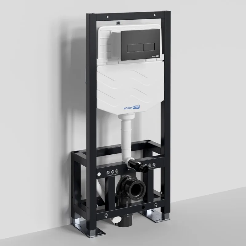 Система инсталляции для унитазов Wasserkraft Dill 61TLT.010.ME.MB03, с кнопкой смыва матовой черной Sancos — официальный сайт