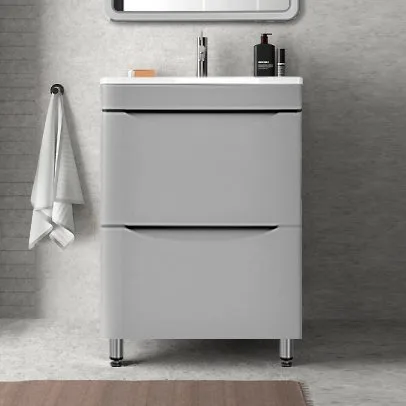 Тумба под раковину без столешницы Style Line Бергамо Мини 60 Люкс Plus напольная, антискрейтч серая