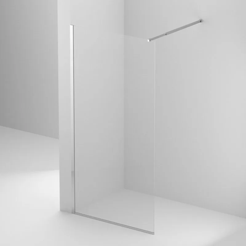 Душевая перегородка BelBagno Kraft 100 см, профиль хром, стекло прозрачное Sancos — официальный сайт