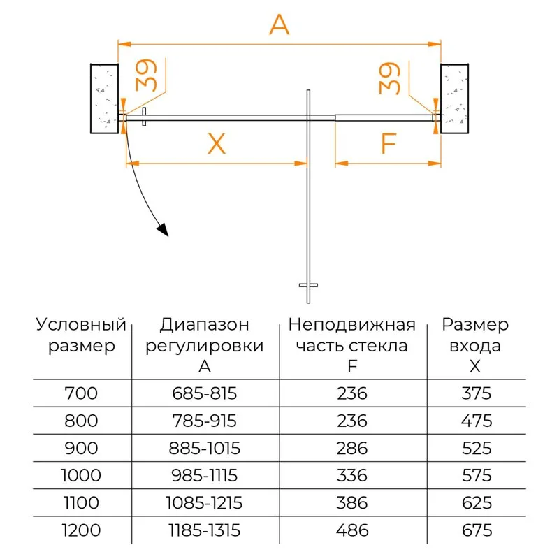 Душевая дверь в нишу RGW Passage PA-008 80 см, профиль хром Sancos — официальный сайт