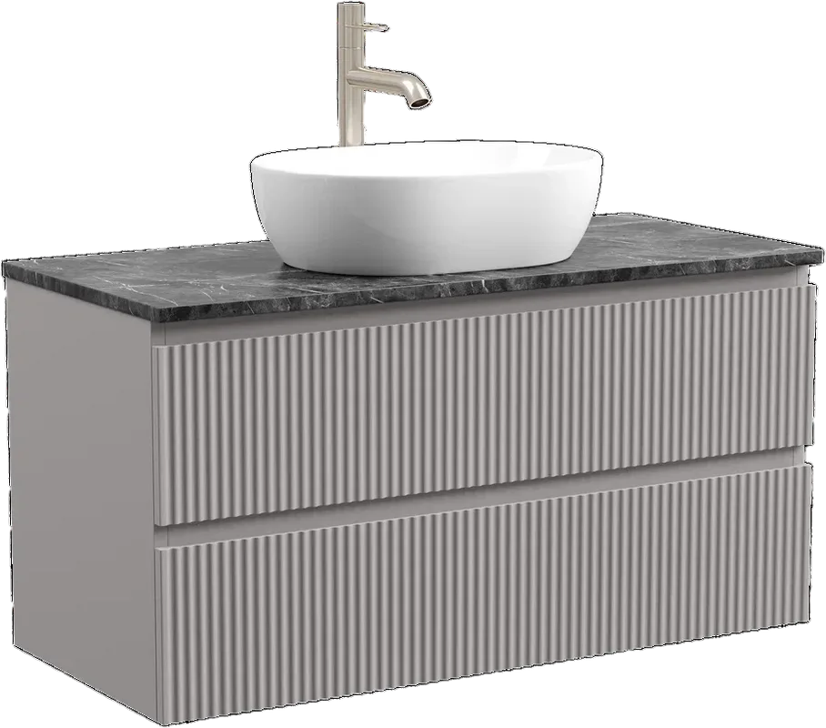 Тумба с раковиной Sancos Snob R 100 см, doha soft, столешница черный мрамор, раковина CN6019 Sancos — официальный сайт