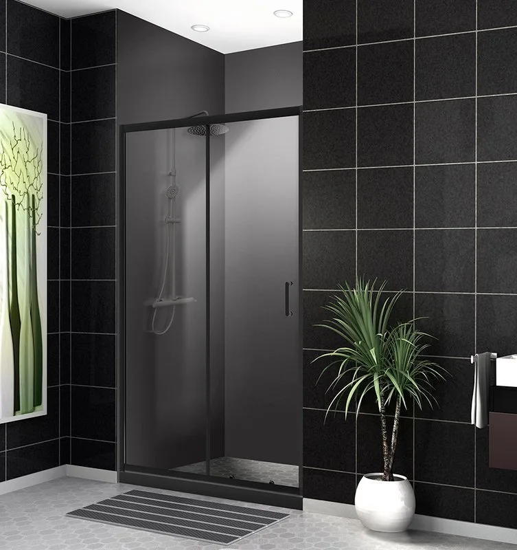 Душевая дверь в нишу BelBagno Uno -195 BF 1 130 C Nero профиль черный, стекло прозрачное Sancos — официальный сайт