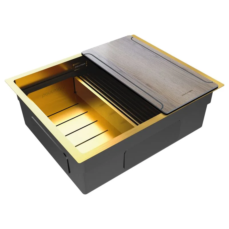 Мойка кухонная Paulmark Next-Multi Sink 54 UNI PM785445-BG брашированное золото Sancos — официальный сайт