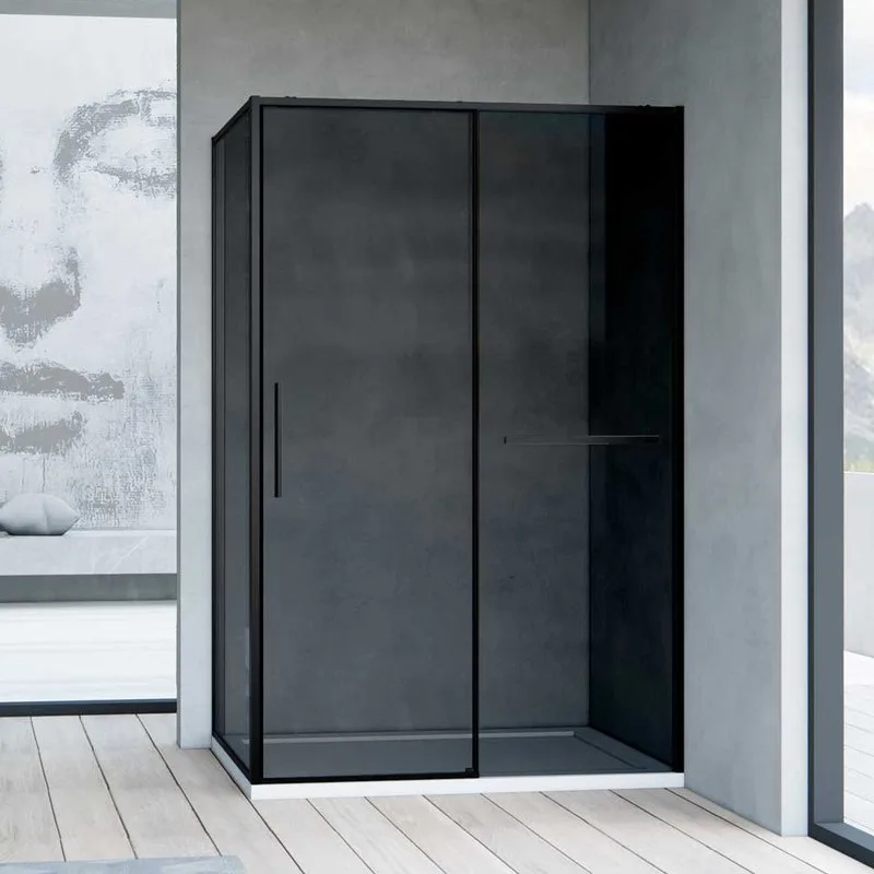 Душевой уголок Vincea Slim Soft VSR-1SS9012CGB 120x90, профиль черный, стекло тонированное Sancos — официальный сайт
