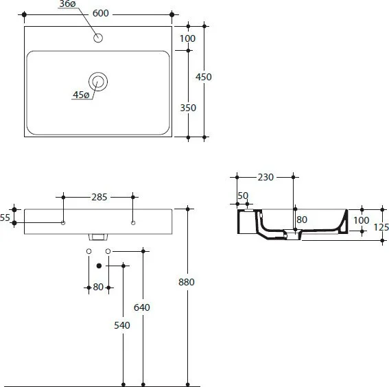 Накладная раковина Kerasan Cento 353101 60 см Sancos — официальный сайт