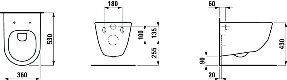 Чаша для унитаза подвесного Laufen Pro 8.2096.6.400.000.1 с покрытием LCC Sancos — официальный сайт