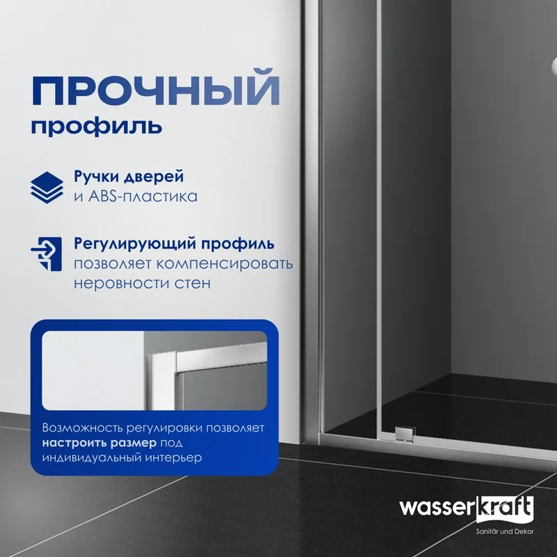 Душевая дверь в нишу Wasserkraft Aula 11P04 90 см Sancos — официальный сайт