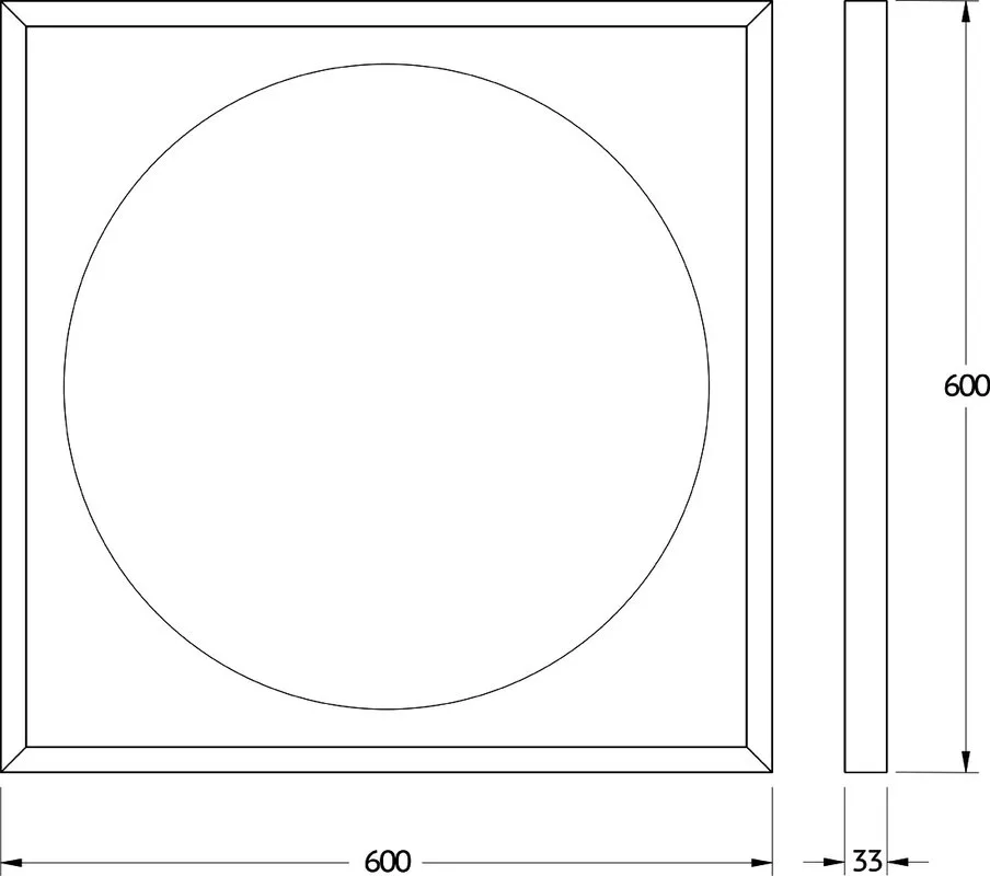 Зеркало Defesto Eclipse DF2221 60х60 черная рама, с LED-подсветкой