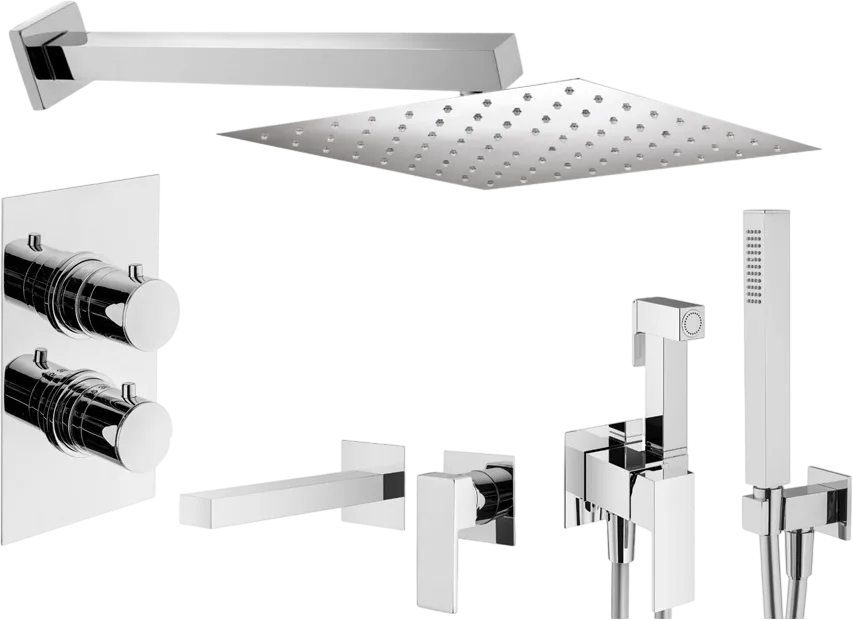 Комплект для ванной Plumberia Selection Tag KITZTGT18QCR220 С ВНУТРЕННЕЙ ЧАСТЬЮ, хром Sancos — официальный сайт