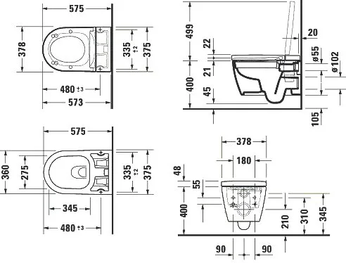 Унитаз подвесной Duravit ME by Starck 2529090000 Sancos — официальный сайт