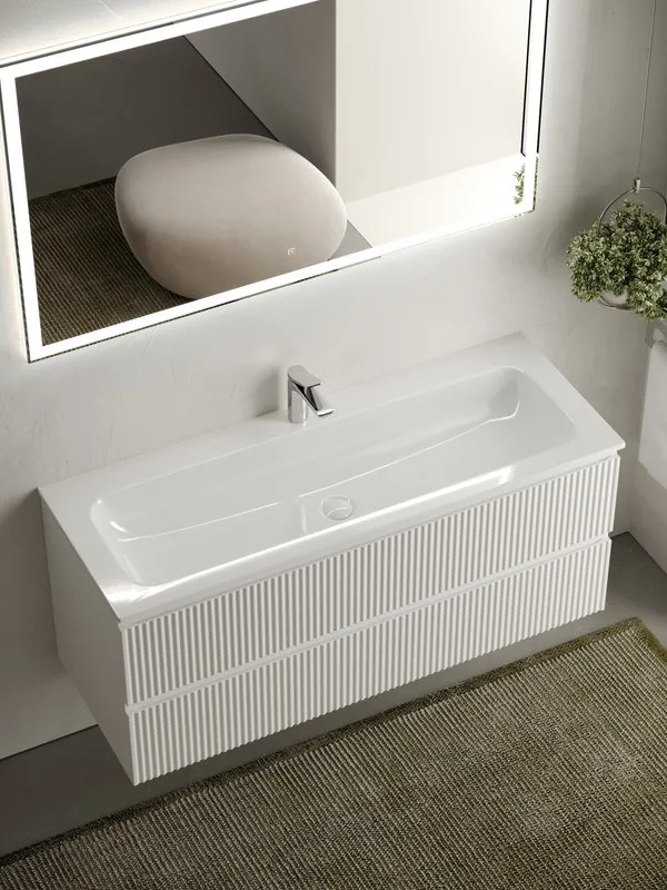 Тумба под раковину Sancos Snob R 120 подвесная Bianco (белый), SNR120W Sancos — официальный сайт