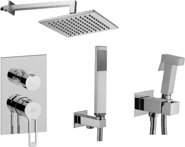 Комплект для ванной Paffoni Ringo KITZRIN018CR/MKING С ВНУТРЕННЕЙ ЧАСТЬЮ, верхний душ 30 см, хром Sancos — Оригинал