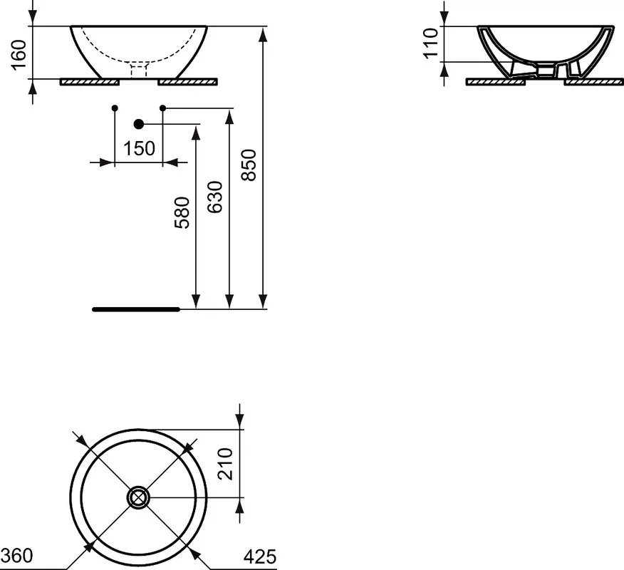 Накладная раковина Ideal Standard Strada K078301 45 см Sancos — официальный сайт