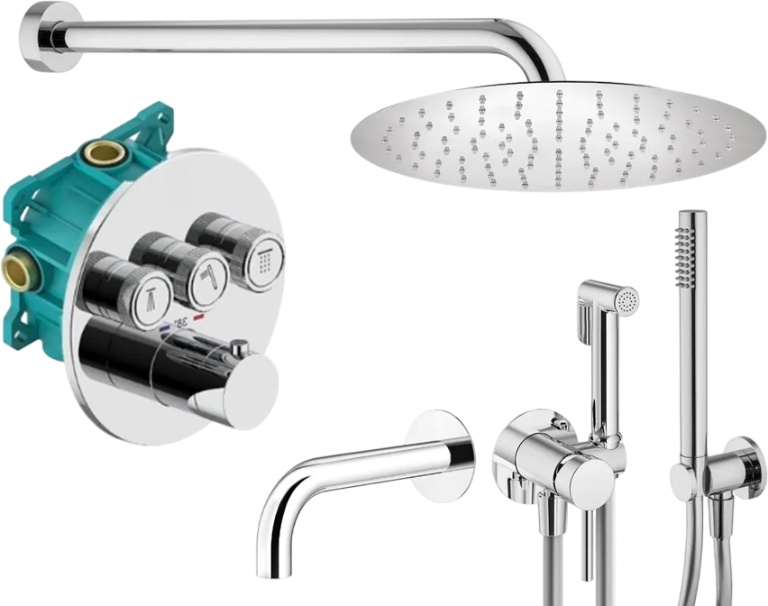 Комплект для ванной Plumberia Selection PSBOX KITZPSB03CR60 С ВНУТРЕННЕЙ ЧАСТЬЮ, хром Sancos — официальный сайт