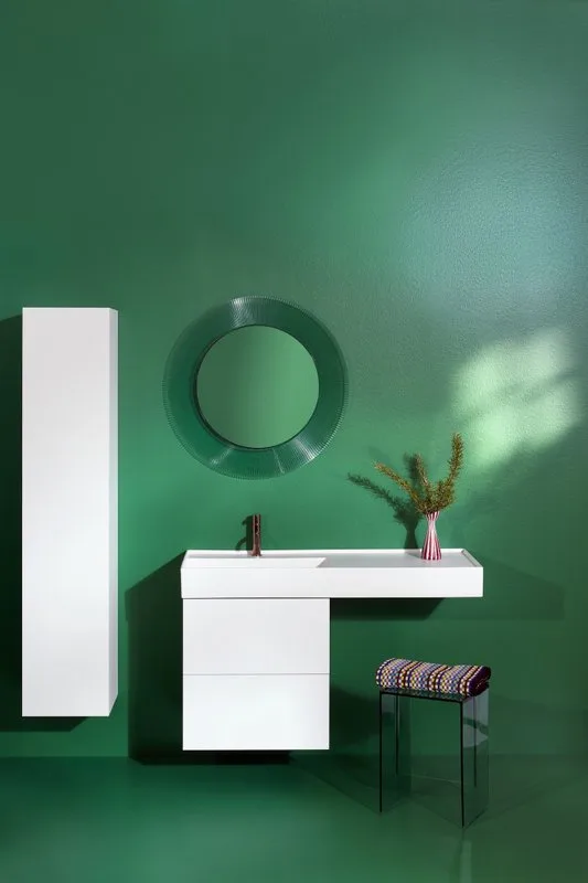 Зеркало круглое Laufen Kartell by Laufen 80 изумрудное, с подсветкой Sancos — официальный сайт