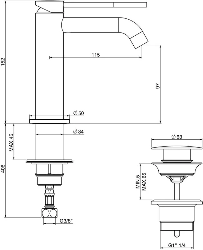 Смеситель для раковины Gattoni Circle Two 9142/91NO nero opaco Sancos — официальный сайт