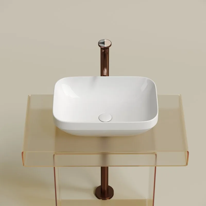 Накладная раковина Ceramicanova Element CN6055 белая глянцевая Sancos — официальный сайт
