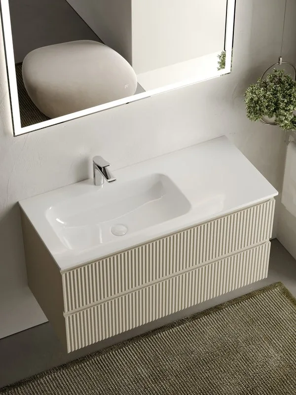 Тумба под раковину Sancos Snob R 100 подвесная Beige soft (капучино), SNR100LCE Sancos — официальный сайт