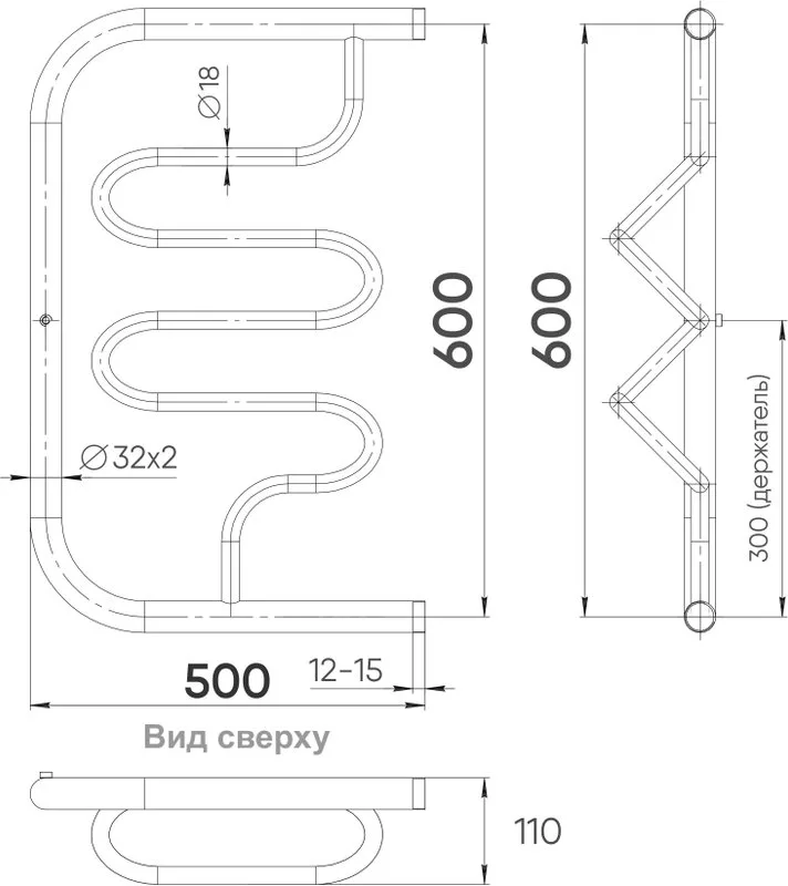 Полотенцесушитель водяной Indigo Liana FLW60-50 Sancos — официальный сайт