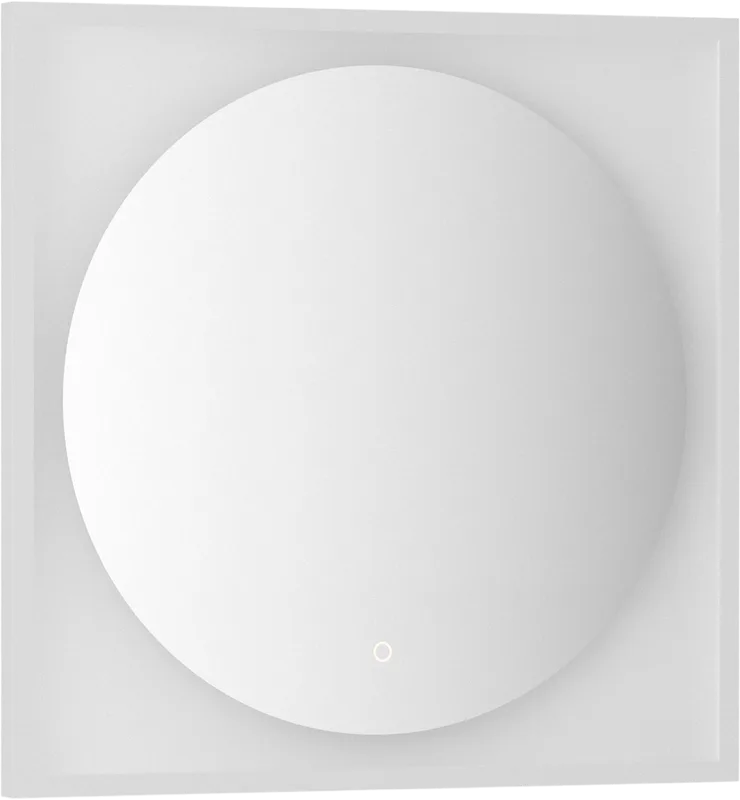 Зеркало Defesto Eclipse DF 2237S 70х70 белая рама, с LED-подсветкой, 3000К, сенсорный выключатель