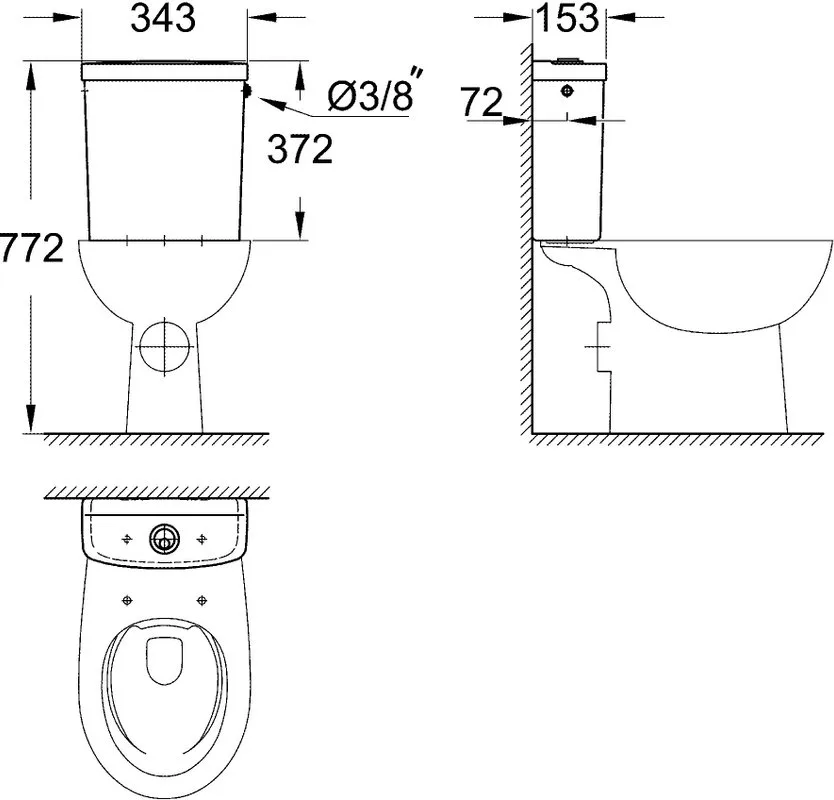 Унитаз-компакт напольный Grohe Bau Ceramic 39349000 39437000 матовый белый Sancos — официальный сайт