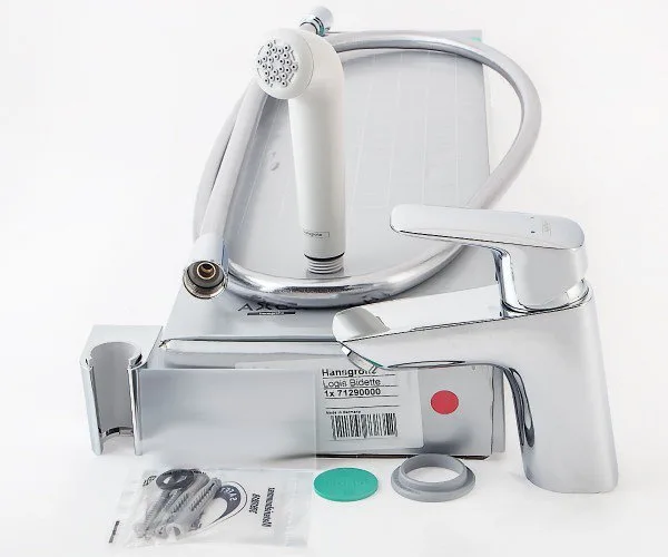 Смеситель для раковины Hansgrohe Logis 71290000 с гигиеническим душем Sancos — официальный сайт