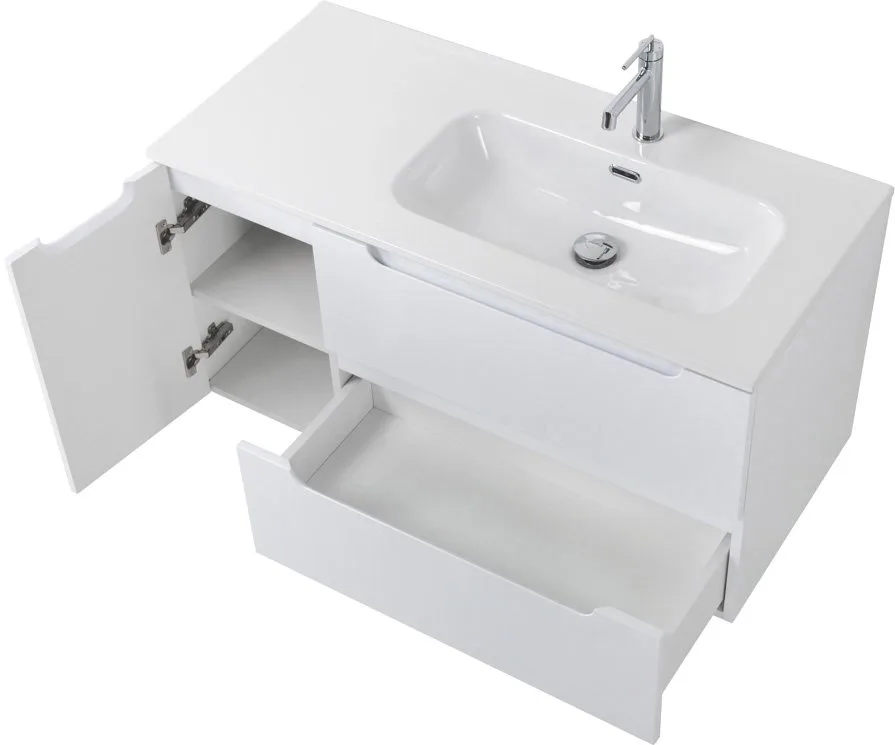 Тумба под раковину без столешницы BelBagno Etna 100 R 2 ящика, дверца, bianco lucido Sancos — официальный сайт