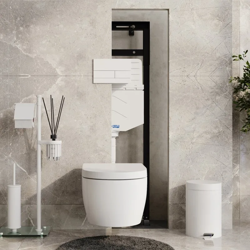 Система инсталляции для унитазов Wasserkraft Alme 15TLT.010.ME.WM04, с кнопкой смыва матовой белой Sancos — официальный сайт