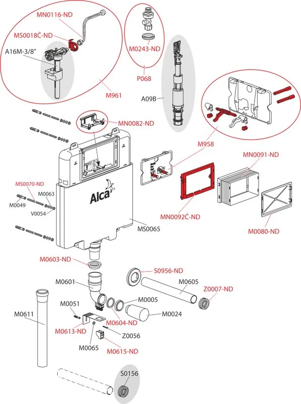 Смывной бачок скрытого монтажа AlcaPlast Basicmodul Slim AM1112 Sancos — официальный сайт