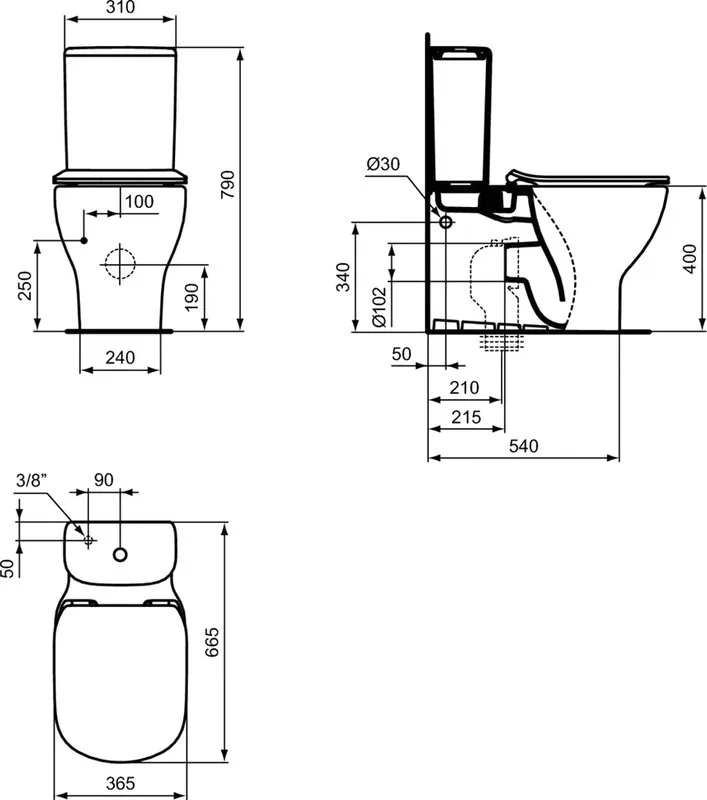 Унитаз-компакт напольный Ideal Standard Tesi T371701 Sancos — официальный сайт