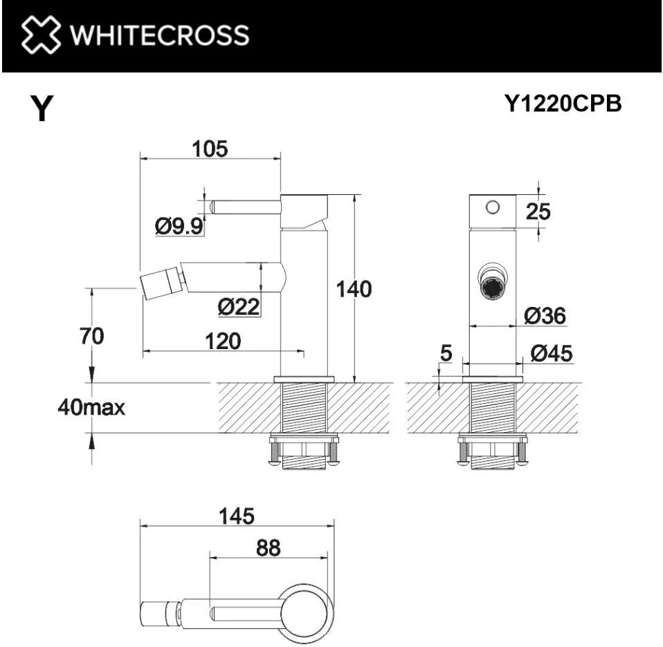 Смеситель для биде WHITECROSS Y Y1220CPB брашированная медь Sancos — официальный сайт