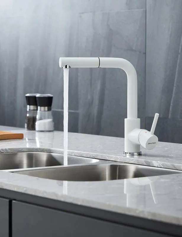 Смеситель для кухни Paulmark Kassel Ka214311-431TW белый Sancos — официальный сайт