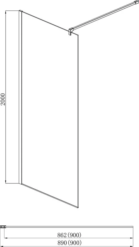 Душевая перегородка AQUATEK AQ WIW 09020CH 90x200 см Sancos — официальный сайт